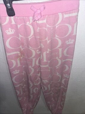 Juicy Couture Pink Logo Print Pajama Pants